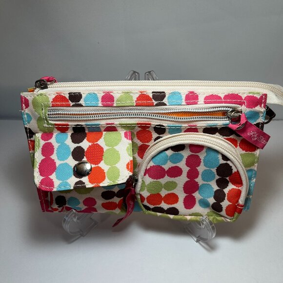 Lily Bloom Wristlet Wallet Multi Color Dots - Picture 1 of 9